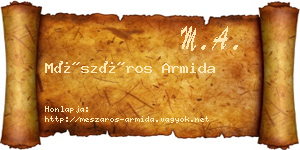 Mészáros Armida névjegykártya